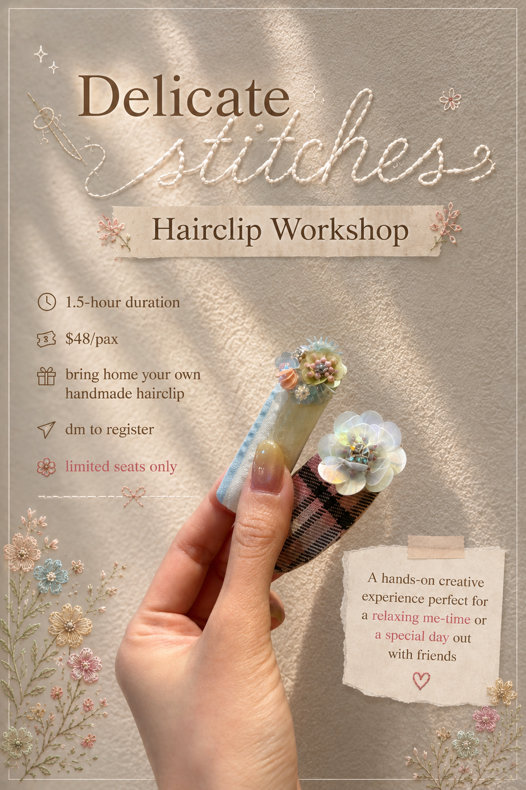 Sequin Hairclip Workshop (Beginner)